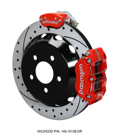 Don’t Miss Out Wilwood Dynapro Radial / MC4 Rear Kit 12.88 Drilled & Slotted Red 2015 Ford Mustang w/Lines - 140-15138-DR