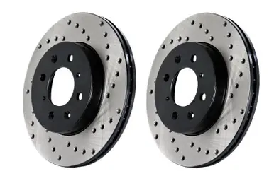 New Release Centric Front Left Drilled OE Design Premium High Carbon Brake Rotor - 128.33148