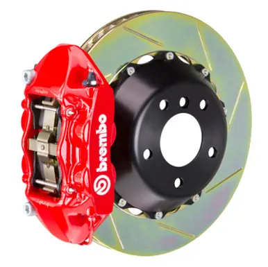 Editor’s Pick Brembo 11-18 Cayenne/S/GTS Rear GT BBK 4 Piston Cast 380x28 2pc Rotor Slotted Type1-Red - 2P2.9027A2