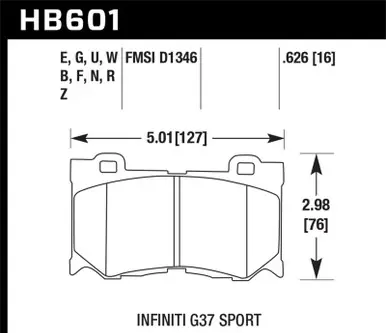 Grab Now Hawk 2009-2013 Infiniti FB50 Sport HPS 5.0 Front Brake Pads - HB601B.626