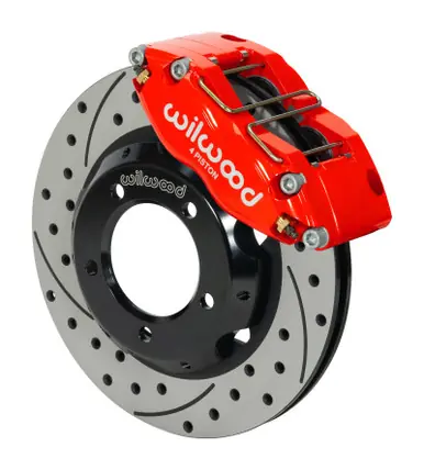 Wilwood Dynapro Radial Front Kit 11in Drilled & Slotted Red 61-67 Jaguar XKE w/ Lines - 140-15395-DR Fresh Stock