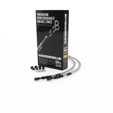Free Delivery Goodridge 11-16 Harley-Davidson FXST (w/ABS) Black Front Brake Line w/Clear Fitting - HD0114-1FB-CL