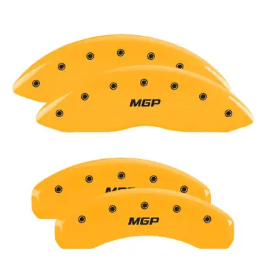 Special Discount MGP 4 Caliper Covers Engraved Front & Rear MGP Yellow finish black ch - 32006SMGPYL