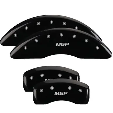 MGP 4 Caliper Covers Engraved Front & Rear Hummer Black finish silver ch - 52003SHUMBK Discount