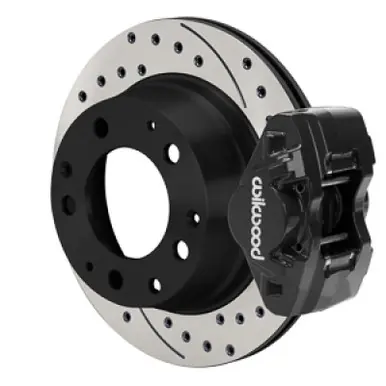 Buy Today Wilwood 84-89 Porsche 911 D31 11.42in. Rear Brake Kit w/ Flex Lines - Drilled Rotors (Black) - 140-17656-D
