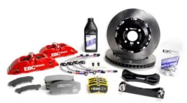 Hassle-Free Returns EBC Racing 12-21 Subaru WRX STI Red 6-Piston 355mm Rotors Apollo Front Big Brake Kit - BBK054RED-1