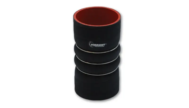 Direct From Manufacturer Vibrant 4 Ply Aramid Hump Hose w/3 SS Rings 5in ID x 6in Length - Black