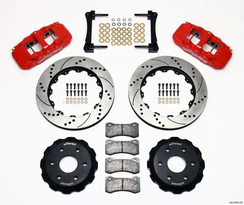 Wilwood AERO6 Front Truck Kit 14.25in Drill Red 1999-2014 GM Truck/SUV 1500 Fast Shipping